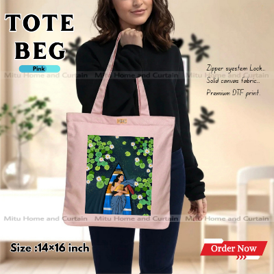 Buy Premium Tote Bag with Zipper Canvas Tote Bag for Women Trendy Shopping Bag / College Bag / University Bag Tote Bag, Canvas Bag with Zipper  at Best Price In Bangladesh