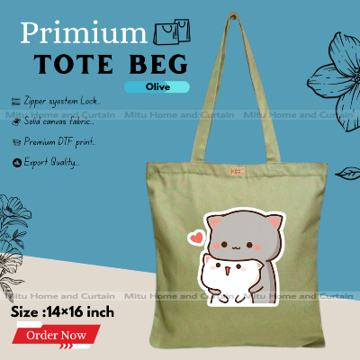 Buy Premium Tote Bag with Zipper Canvas Tote Bag for Women Trendy Shopping Bag / College Bag / University Bag Tote Bag, Canvas Bag with Zipper  at Best Price In Bangladesh