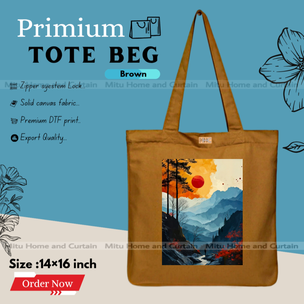 Buy Premium Tote Bag with Zipper Canvas Tote Bag for Women Trendy Shopping Bag / College Bag / University Bag Tote Bag, Canvas Bag with Zipper  at Best Price In Bangladesh