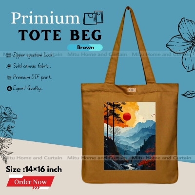 Buy Premium Tote Bag with Zipper Canvas Tote Bag for Women Trendy Shopping Bag / College Bag / University Bag Tote Bag, Canvas Bag with Zipper  at Best Price In Bangladesh
