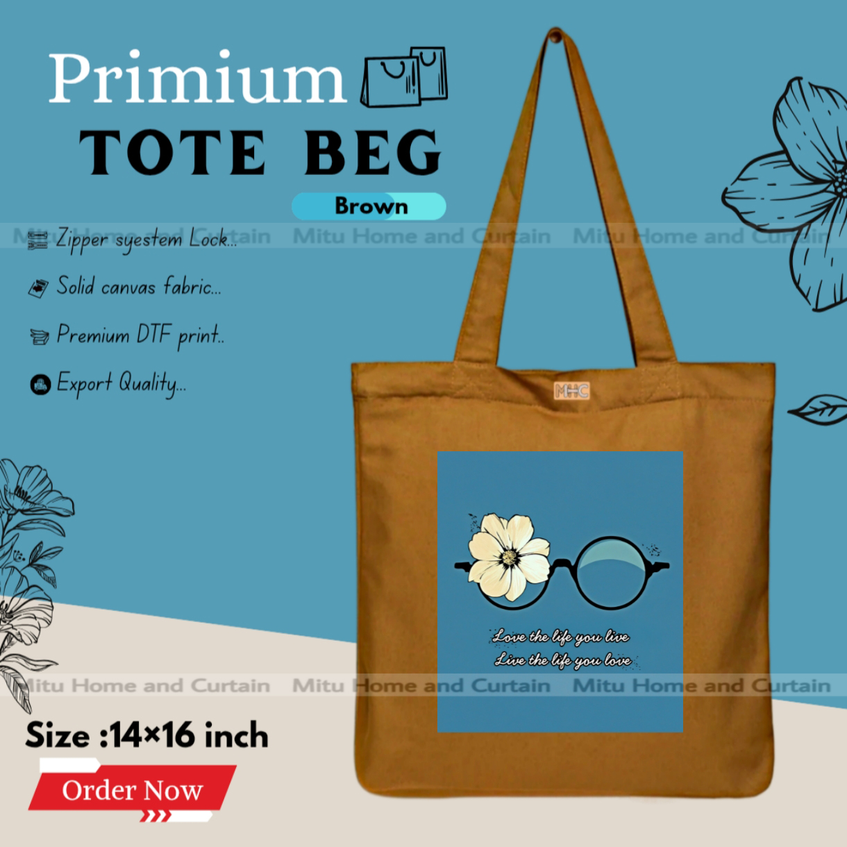 Buy Premium Tote Bag with Zipper Canvas Tote Bag for Women Trendy Shopping Bag / College Bag / University Bag Tote Bag, Canvas Bag with Zipper  at Best Price In Bangladesh