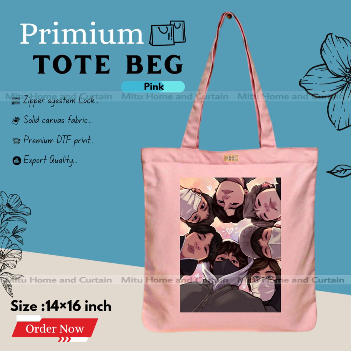 Buy Premium Tote Bag with Zipper Canvas Tote Bag for Women Trendy Shopping Bag / College Bag / University Bag Tote Bag, Canvas Bag with Zipper  at Best Price In Bangladesh