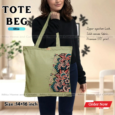 Buy Premium Tote Bag with Zipper Canvas Tote Bag for Women Trendy Shopping Bag / College Bag / University Bag Tote Bag, Canvas Bag with Zipper  at Best Price In Bangladesh
