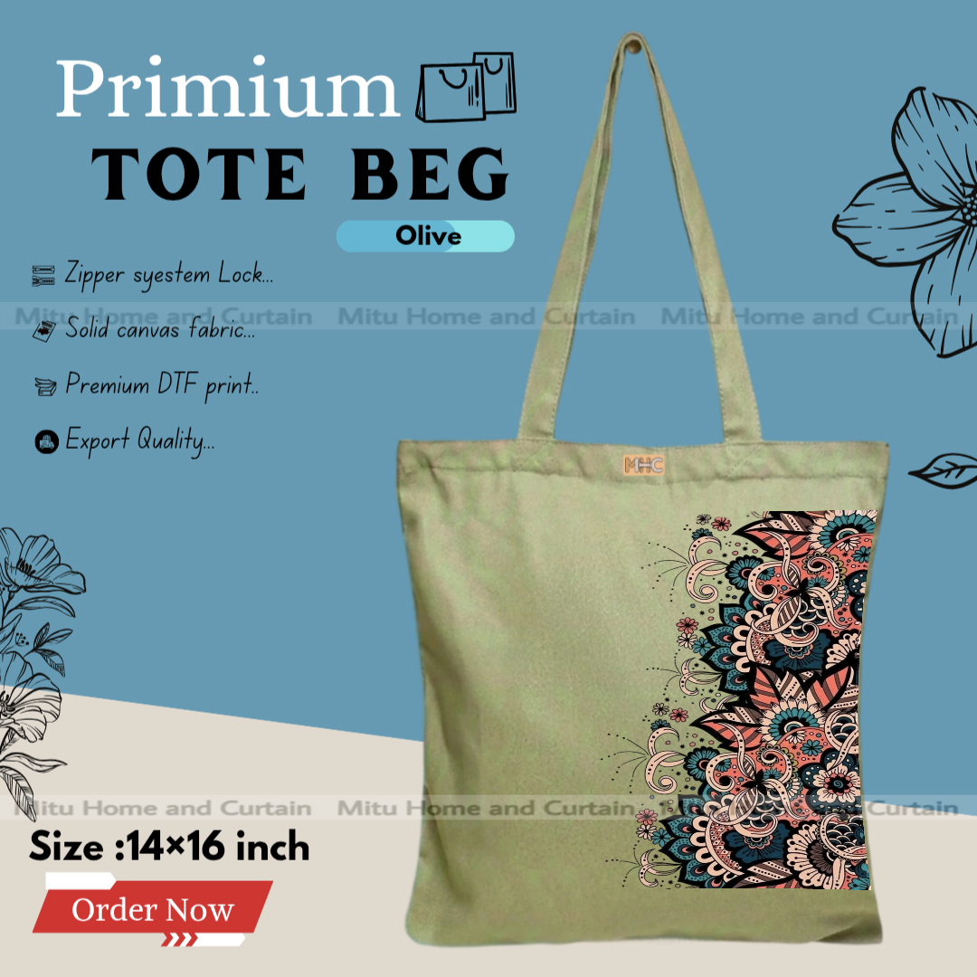 Buy Premium Tote Bag with Zipper Canvas Tote Bag for Women Trendy Shopping Bag / College Bag / University Bag Tote Bag, Canvas Bag with Zipper  at Best Price In Bangladesh