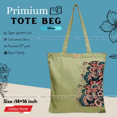 Buy Premium Tote Bag with Zipper Canvas Tote Bag for Women Trendy Shopping Bag / College Bag / University Bag Tote Bag, Canvas Bag with Zipper  at Best Price In Bangladesh