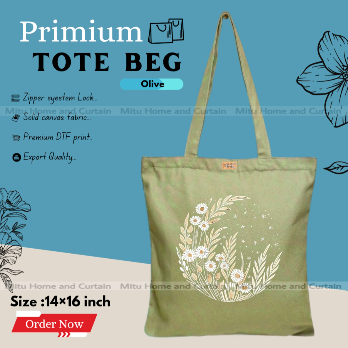 Buy Premium Tote Bag with Zipper Canvas Tote Bag for Women Trendy Shopping Bag / College Bag / University Bag Tote Bag, Canvas Bag with Zipper  at Best Price In Bangladesh