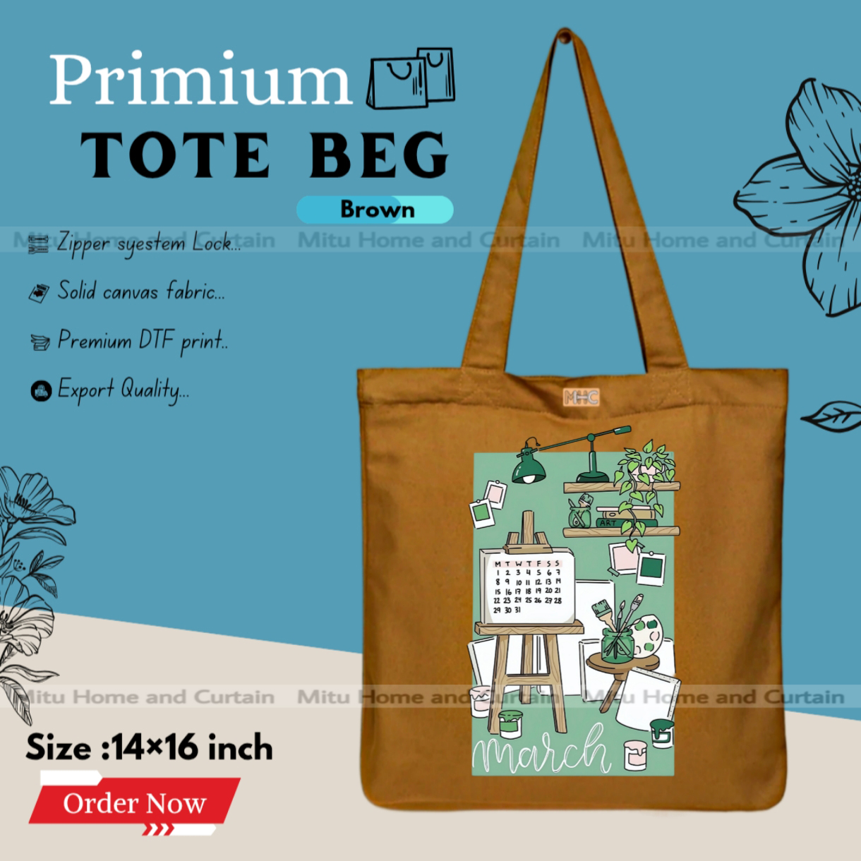 Buy Premium Tote Bag with Zipper Canvas Tote Bag for Women Trendy Shopping Bag / College Bag / University Bag Tote Bag, Canvas Bag with Zipper  at Best Price In Bangladesh