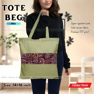 Buy Premium Tote Bag with Zipper Canvas Tote Bag for Women Trendy Shopping Bag / College Bag / University Bag Tote Bag, Canvas Bag with Zipper  at Best Price In Bangladesh