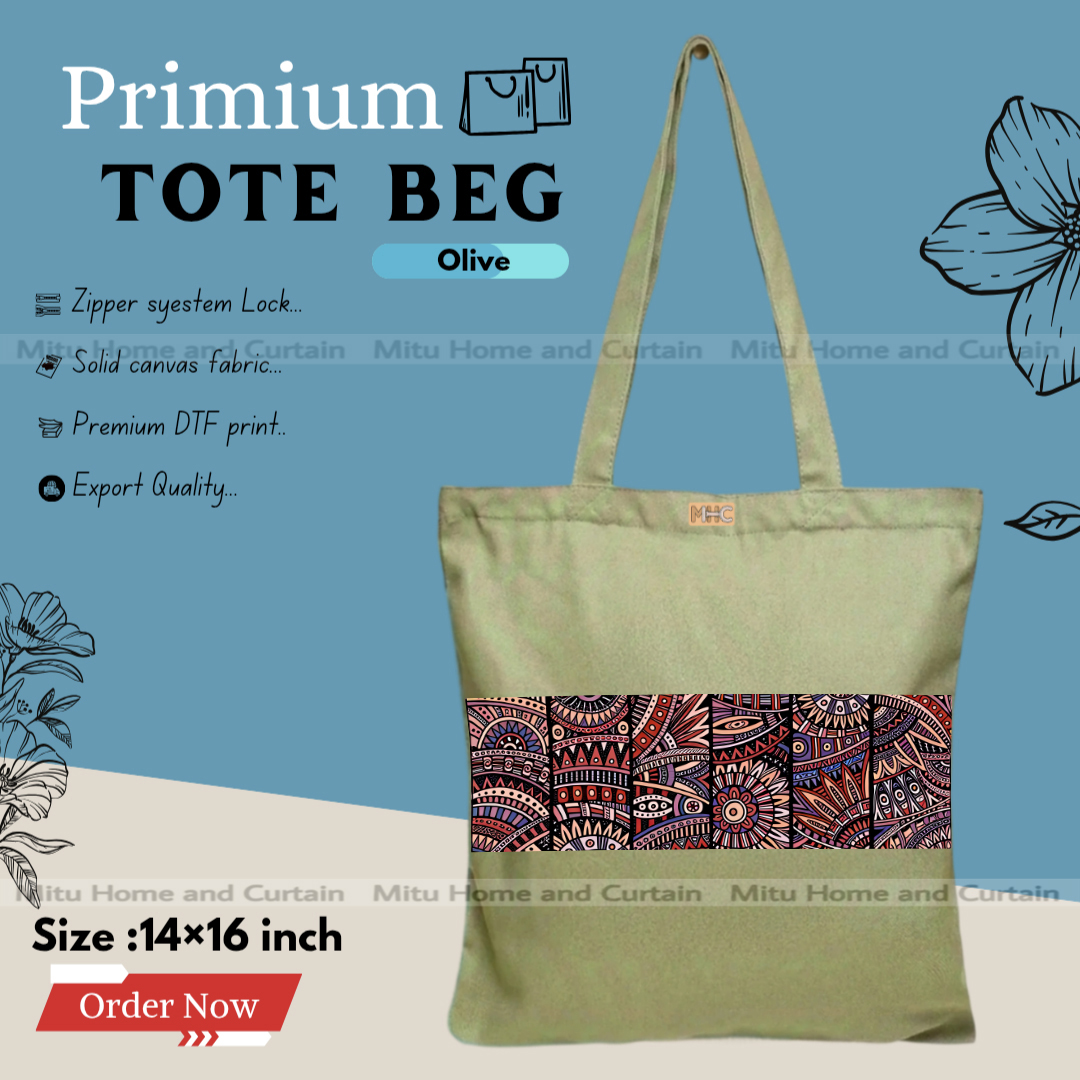 Buy Premium Tote Bag with Zipper Canvas Tote Bag for Women Trendy Shopping Bag / College Bag / University Bag Tote Bag, Canvas Bag with Zipper  at Best Price In Bangladesh