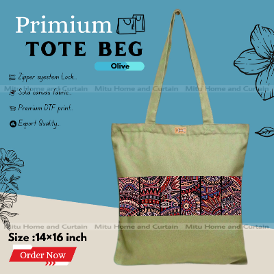 Buy Premium Tote Bag with Zipper Canvas Tote Bag for Women Trendy Shopping Bag / College Bag / University Bag Tote Bag, Canvas Bag with Zipper  at Best Price In Bangladesh