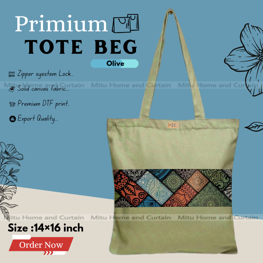 Buy Premium Tote Bag with Zipper Canvas Tote Bag for Women Trendy Shopping Bag / College Bag / University Bag Tote Bag, Canvas Bag with Zipper  at Best Price In Bangladesh