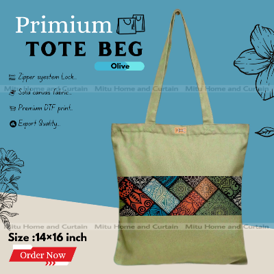 Buy Premium Tote Bag with Zipper Canvas Tote Bag for Women Trendy Shopping Bag / College Bag / University Bag Tote Bag, Canvas Bag with Zipper  at Best Price In Bangladesh