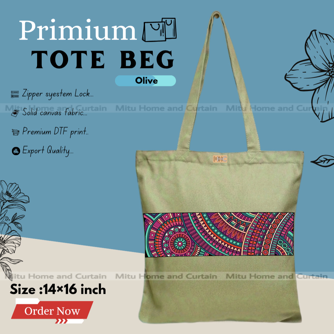 Buy Premium Tote Bag with Zipper Canvas Tote Bag for Women Trendy Shopping Bag / College Bag / University Bag Tote Bag, Canvas Bag with Zipper  at Best Price In Bangladesh