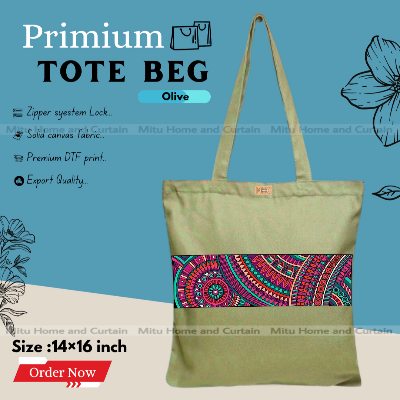 Buy Premium Tote Bag with Zipper Canvas Tote Bag for Women Trendy Shopping Bag / College Bag / University Bag Tote Bag, Canvas Bag with Zipper  at Best Price In Bangladesh