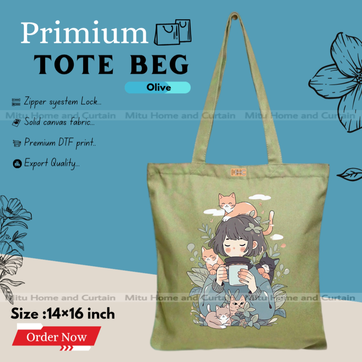 Buy Premium Tote Bag with Zipper Canvas Tote Bag for Women Trendy Shopping Bag / College Bag / University Bag Tote Bag, Canvas Bag with Zipper  at Best Price In Bangladesh