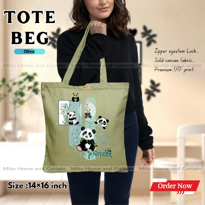 Buy Premium Tote Bag with Zipper Canvas Tote Bag for Women Trendy Shopping Bag / College Bag / University Bag Tote Bag, Canvas Bag with Zipper  at Best Price In Bangladesh