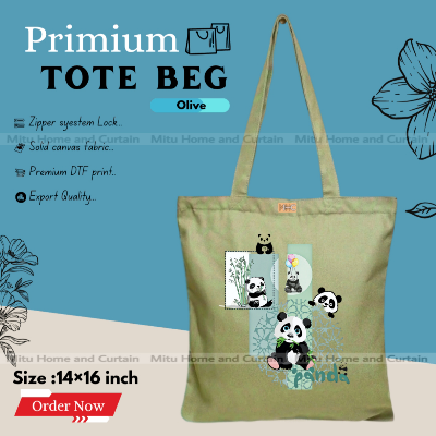 Buy Premium Tote Bag with Zipper Canvas Tote Bag for Women Trendy Shopping Bag / College Bag / University Bag Tote Bag, Canvas Bag with Zipper  at Best Price In Bangladesh