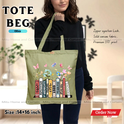 Buy Premium Tote Bag with Zipper Canvas Tote Bag for Women Trendy Shopping Bag / College Bag / University Bag Tote Bag, Canvas Bag with Zipper  at Best Price In Bangladesh