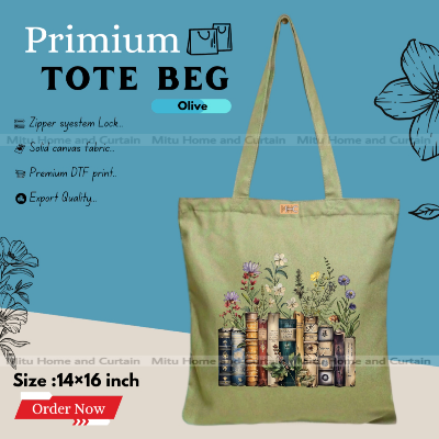 Buy Premium Tote Bag with Zipper Canvas Tote Bag for Women Trendy Shopping Bag / College Bag / University Bag Tote Bag, Canvas Bag with Zipper  at Best Price In Bangladesh