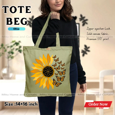 Buy Premium Tote Bag with Zipper Canvas Tote Bag for Women Trendy Shopping Bag / College Bag / University Bag Tote Bag, Canvas Bag with Zipper  at Best Price In Bangladesh