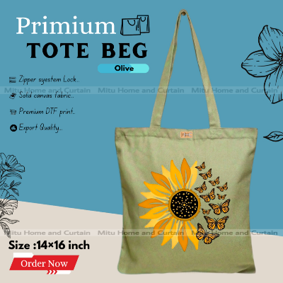Buy Premium Tote Bag with Zipper Canvas Tote Bag for Women Trendy Shopping Bag / College Bag / University Bag Tote Bag, Canvas Bag with Zipper  at Best Price In Bangladesh