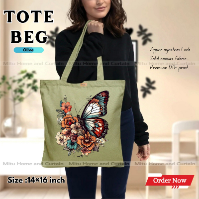 Buy Premium Tote Bag with Zipper Canvas Tote Bag for Women Trendy Shopping Bag / College Bag / University Bag Tote Bag, Canvas Bag with Zipper  at Best Price In Bangladesh