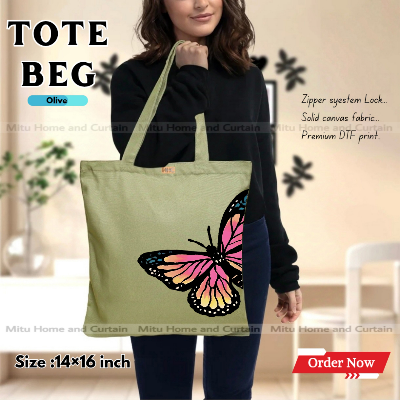 Buy Premium Tote Bag with Zipper Canvas Tote Bag for Women Trendy Shopping Bag / College Bag / University Bag Tote Bag, Canvas Bag with Zipper  at Best Price In Bangladesh