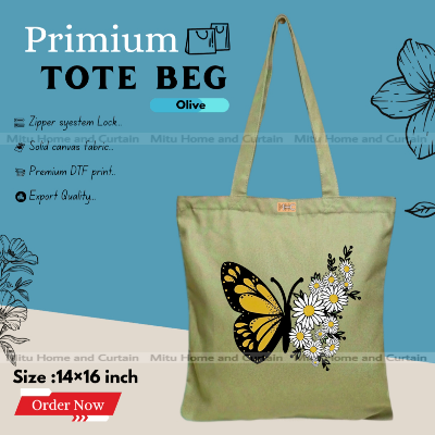 Buy Premium Tote Bag with Zipper Canvas Tote Bag for Women Trendy Shopping Bag / College Bag / University Bag Tote Bag, Canvas Bag with Zipper  at Best Price In Bangladesh
