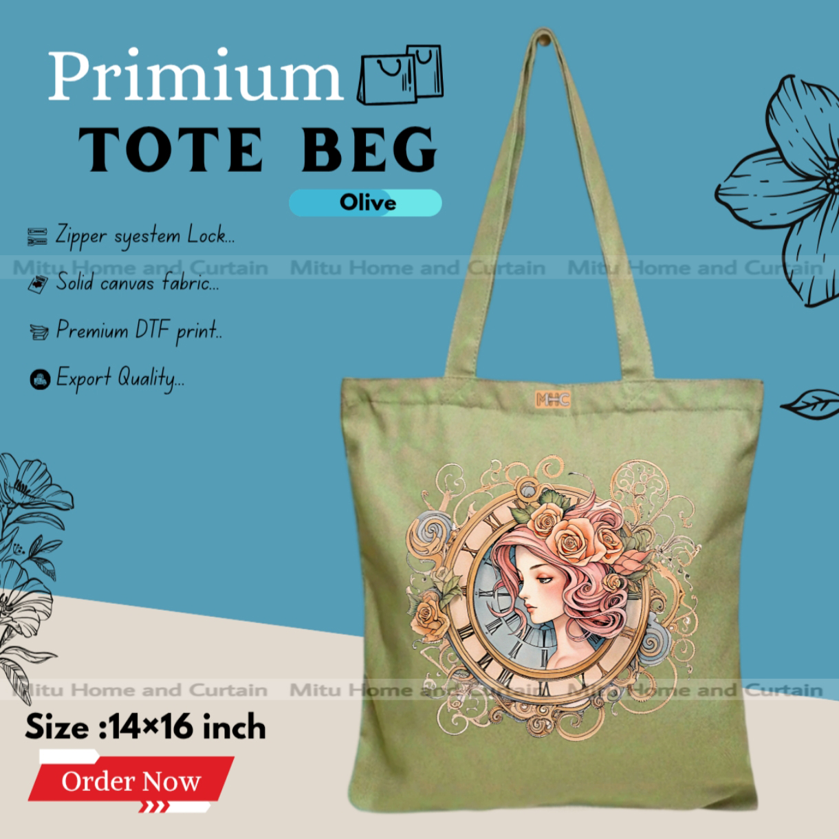 Buy Premium Tote Bag with Zipper Canvas Tote Bag for Women Trendy Shopping Bag / College Bag / University Bag Tote Bag, Canvas Bag with Zipper  at Best Price In Bangladesh