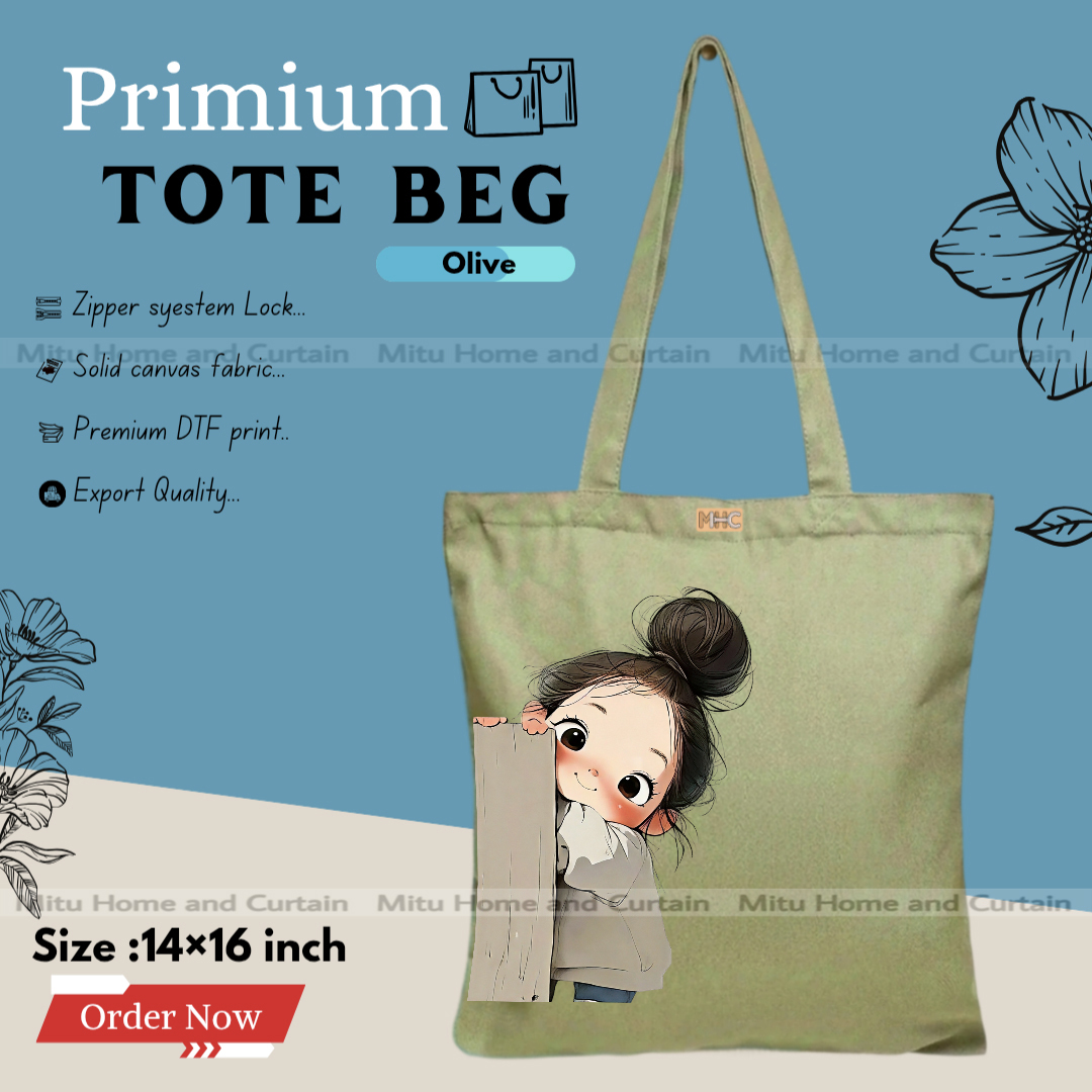 Buy Premium Tote Bag with Zipper Canvas Tote Bag for Women Trendy Shopping Bag / College Bag / University Bag Tote Bag, Canvas Bag with Zipper  at Best Price In Bangladesh