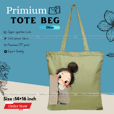 Buy Premium Tote Bag with Zipper Canvas Tote Bag for Women Trendy Shopping Bag / College Bag / University Bag Tote Bag, Canvas Bag with Zipper  at Best Price In Bangladesh