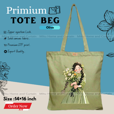 Buy Premium Tote Bag with Zipper Canvas Tote Bag for Women Trendy Shopping Bag / College Bag / University Bag Tote Bag, Canvas Bag with Zipper  at Best Price In Bangladesh