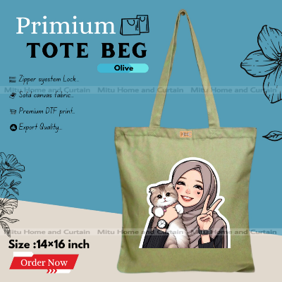 Buy Premium Tote Bag with Zipper Canvas Tote Bag for Women Trendy Shopping Bag / College Bag / University Bag Tote Bag, Canvas Bag with Zipper  at Best Price In Bangladesh