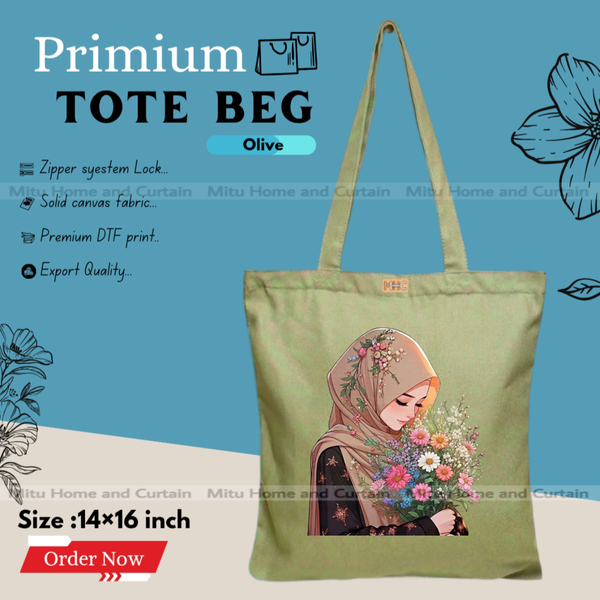 Buy Premium Tote Bag with Zipper Canvas Tote Bag for Women Trendy Shopping Bag / College Bag / University Bag Tote Bag, Canvas Bag with Zipper  at Best Price In Bangladesh