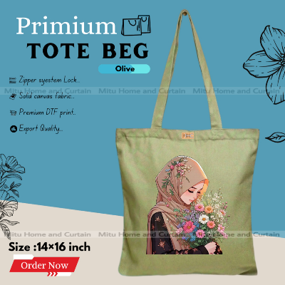 Buy Premium Tote Bag with Zipper Canvas Tote Bag for Women Trendy Shopping Bag / College Bag / University Bag Tote Bag, Canvas Bag with Zipper  at Best Price In Bangladesh