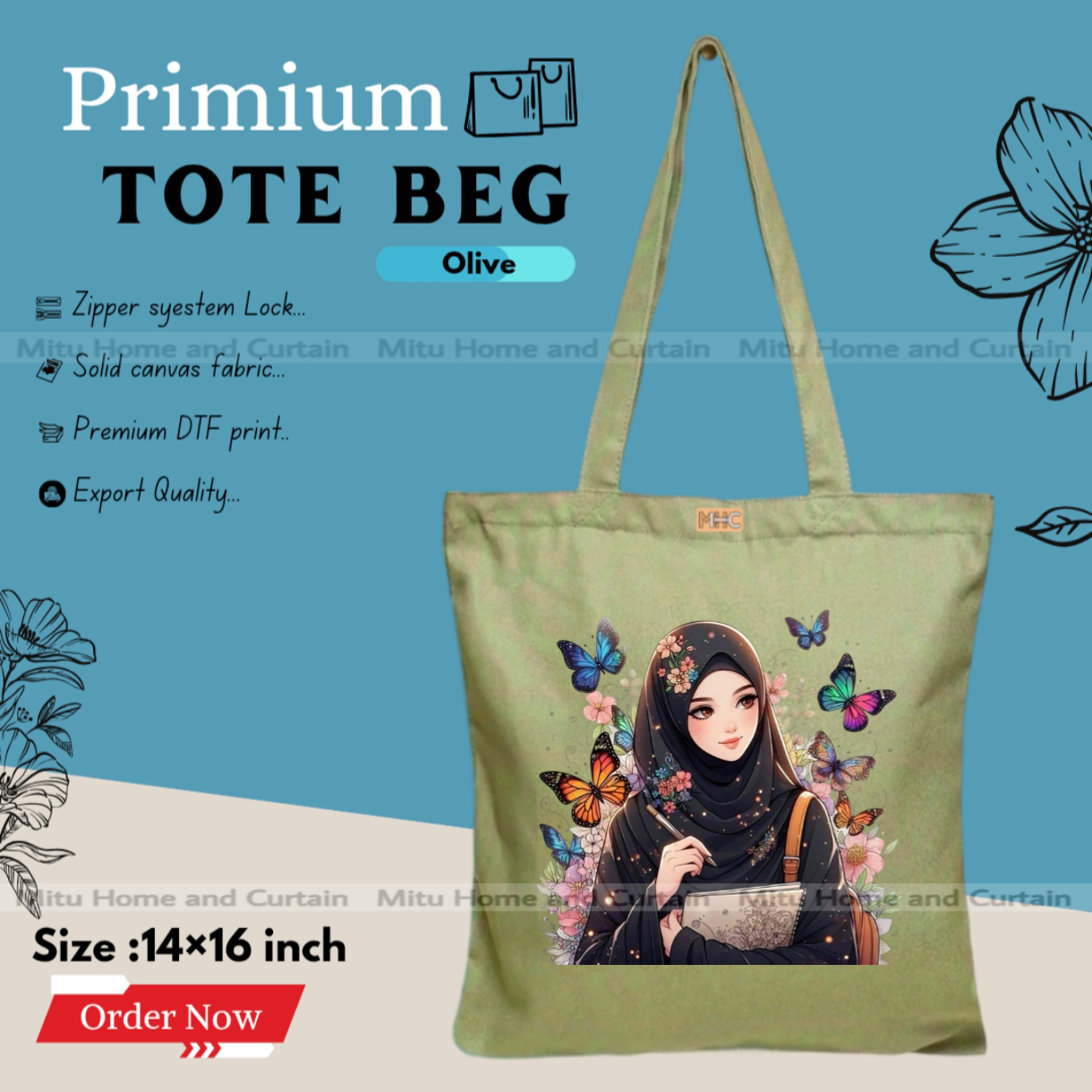 Buy Premium Tote Bag with Zipper Canvas Tote Bag for Women Trendy Shopping Bag / College Bag / University Bag Tote Bag, Canvas Bag with Zipper  at Best Price In Bangladesh