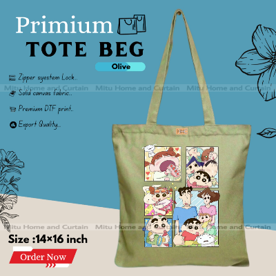 Buy Premium Tote Bag with Zipper Canvas Tote Bag for Women Trendy Shopping Bag / College Bag / University Bag Tote Bag, Canvas Bag with Zipper  at Best Price In Bangladesh