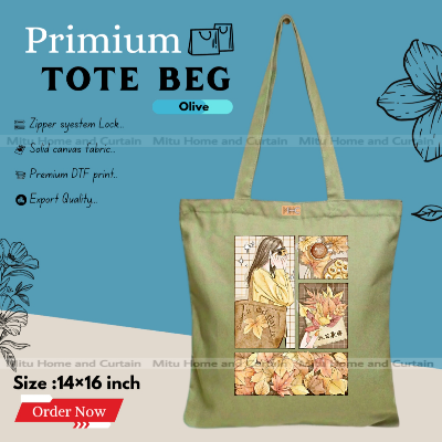 Buy Premium Tote Bag with Zipper Canvas Tote Bag for Women Trendy Shopping Bag / College Bag / University Bag Tote Bag, Canvas Bag with Zipper  at Best Price In Bangladesh