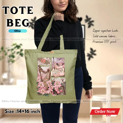 Buy Premium Tote Bag with Zipper Canvas Tote Bag for Women Trendy Shopping Bag / College Bag / University Bag Tote Bag, Canvas Bag with Zipper  at Best Price In Bangladesh