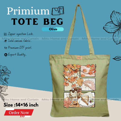 Buy Premium Tote Bag with Zipper Canvas Tote Bag for Women Trendy Shopping Bag / College Bag / University Bag Tote Bag, Canvas Bag with Zipper  at Best Price In Bangladesh