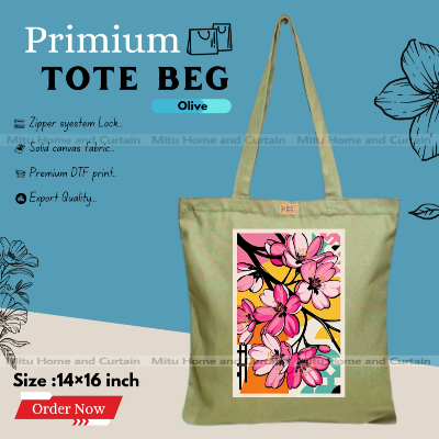 Buy Premium Tote Bag with Zipper Canvas Tote Bag for Women Trendy Shopping Bag / College Bag / University Bag Tote Bag, Canvas Bag with Zipper  at Best Price In Bangladesh