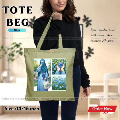 Buy Premium Tote Bag with Zipper Canvas Tote Bag for Women Trendy Shopping Bag / College Bag / University Bag Tote Bag, Canvas Bag with Zipper  at Best Price In Bangladesh