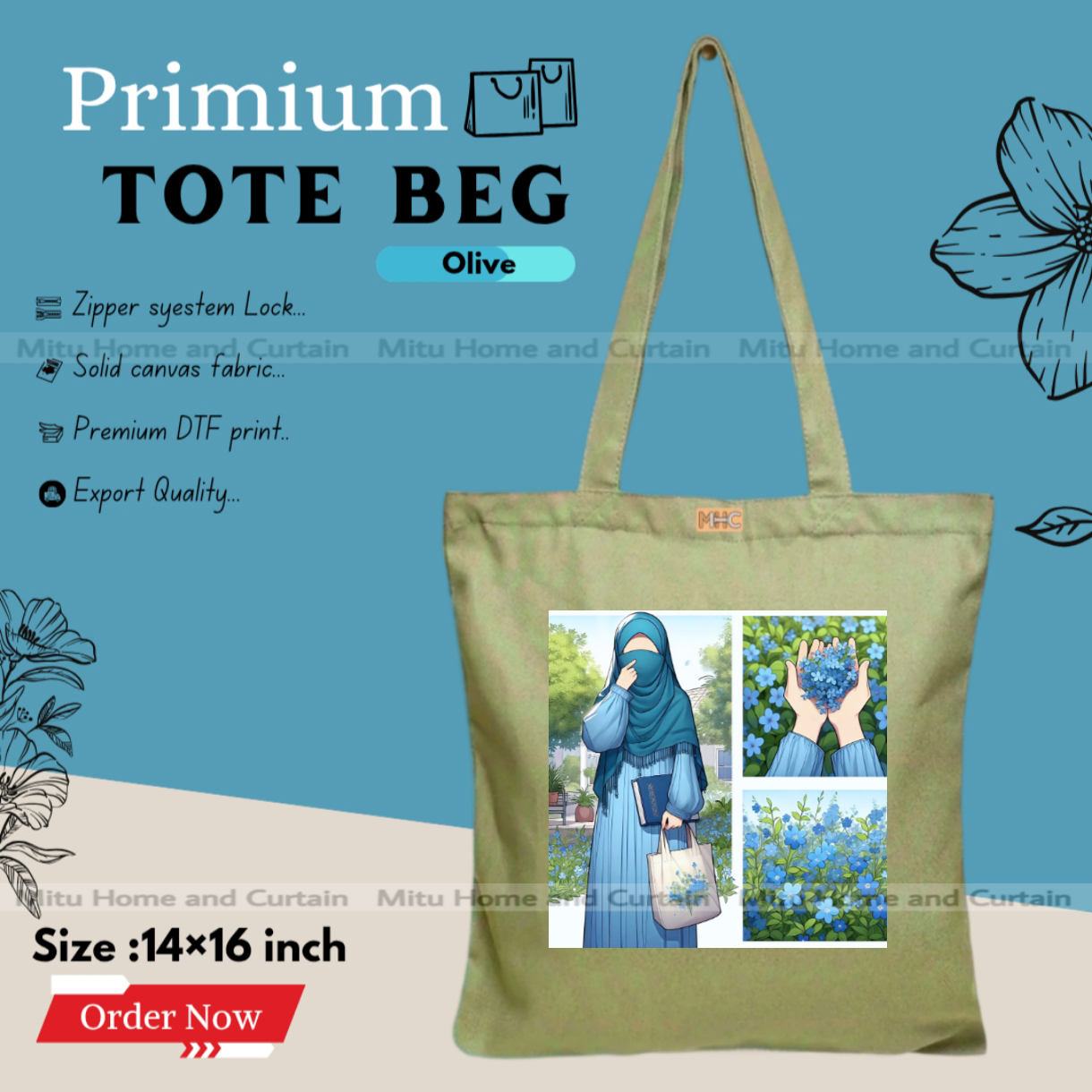 Buy Premium Tote Bag with Zipper Canvas Tote Bag for Women Trendy Shopping Bag / College Bag / University Bag Tote Bag, Canvas Bag with Zipper  at Best Price In Bangladesh