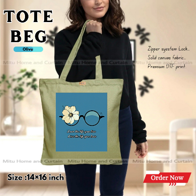 Buy Premium Tote Bag with Zipper Canvas Tote Bag for Women Trendy Shopping Bag / College Bag / University Bag Tote Bag, Canvas Bag with Zipper  at Best Price In Bangladesh