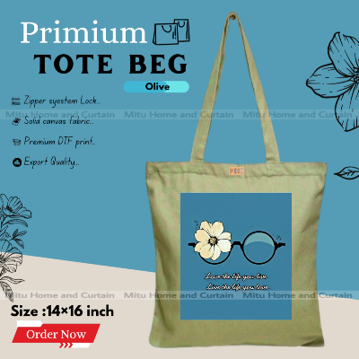 Buy Premium Tote Bag with Zipper Canvas Tote Bag for Women Trendy Shopping Bag / College Bag / University Bag Tote Bag, Canvas Bag with Zipper  at Best Price In Bangladesh