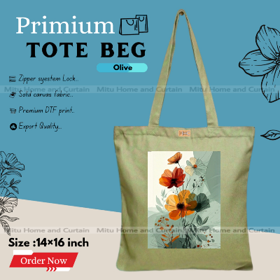 Buy Premium Tote Bag with Zipper Canvas Tote Bag for Women Trendy Shopping Bag / College Bag / University Bag Tote Bag, Canvas Bag with Zipper  at Best Price In Bangladesh