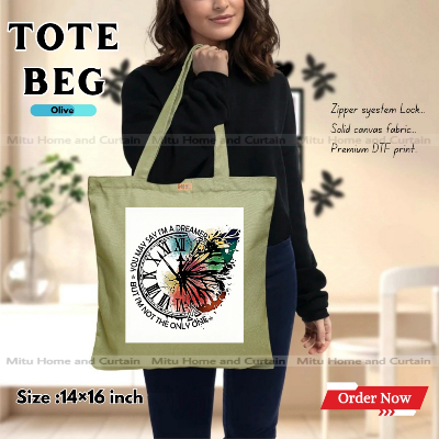 Buy Premium Tote Bag with Zipper Canvas Tote Bag for Women Trendy Shopping Bag / College Bag / University Bag Tote Bag, Canvas Bag with Zipper  at Best Price In Bangladesh
