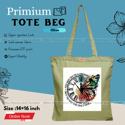 Buy Premium Tote Bag with Zipper Canvas Tote Bag for Women Trendy Shopping Bag / College Bag / University Bag Tote Bag, Canvas Bag with Zipper  at Best Price In Bangladesh