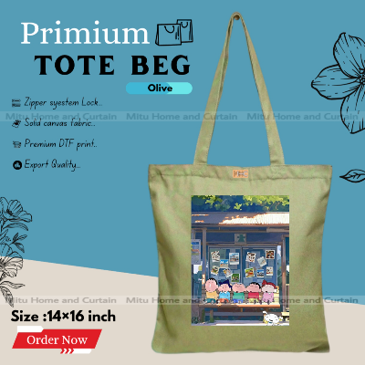 Buy Premium Tote Bag with Zipper Canvas Tote Bag for Women Trendy Shopping Bag / College Bag / University Bag Tote Bag, Canvas Bag with Zipper  at Best Price In Bangladesh