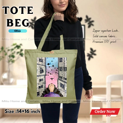 Buy Premium Tote Bag with Zipper Canvas Tote Bag for Women Trendy Shopping Bag / College Bag / University Bag Tote Bag, Canvas Bag with Zipper  at Best Price In Bangladesh